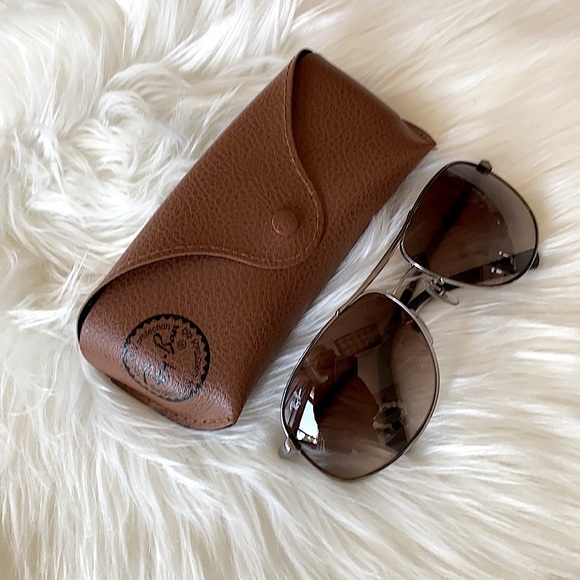 Ray-Ban Titanium Color Metal Frame Aviators EUC
